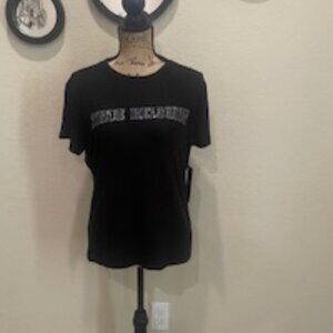 NWT True Religion Women's Black Shirt w/Rhinestones XLarge #111